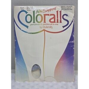 Coloralls Pantyhose Gray Dove 40 Denier Opaque Sandalfoot Toe Size C-D New Vtg